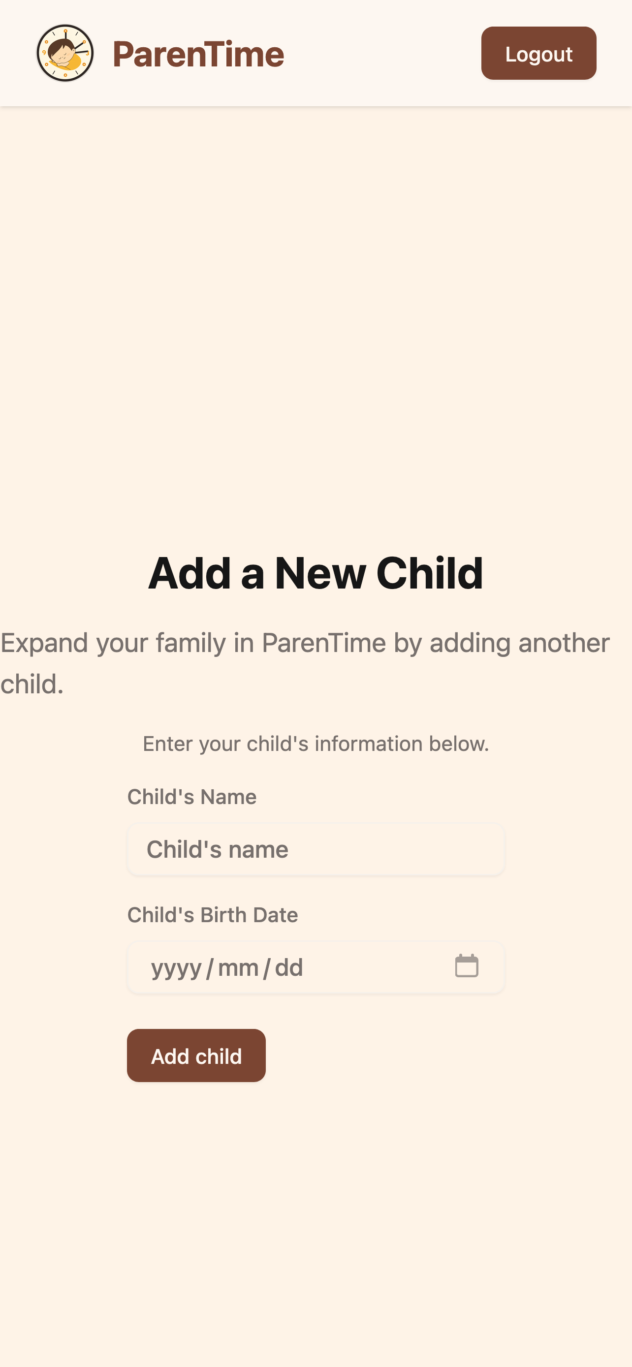 Add Child Screen